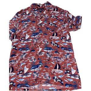 Crown & Ivy Classic Fit Men's Tropical Print Shirt Size S